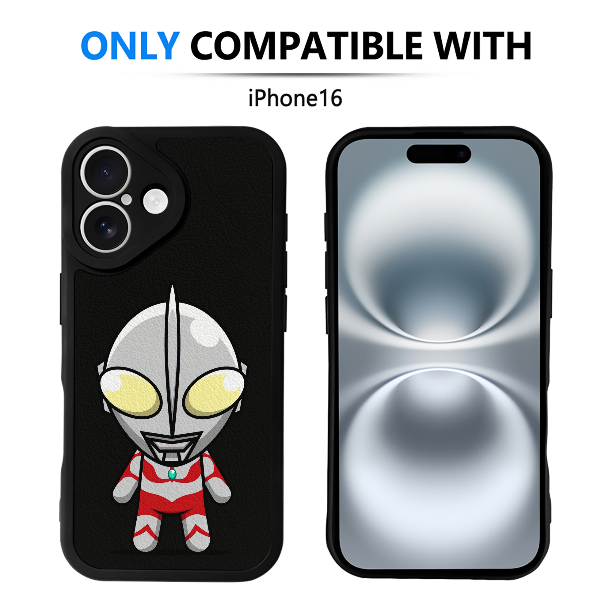 （画像用） ウルトラマン Ultraman 【iPhone 16シリーズ対応】シリコンスマホケース（レザー調） 材質：シリコン